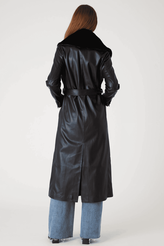 Late Night Feels Trench Coat-Black