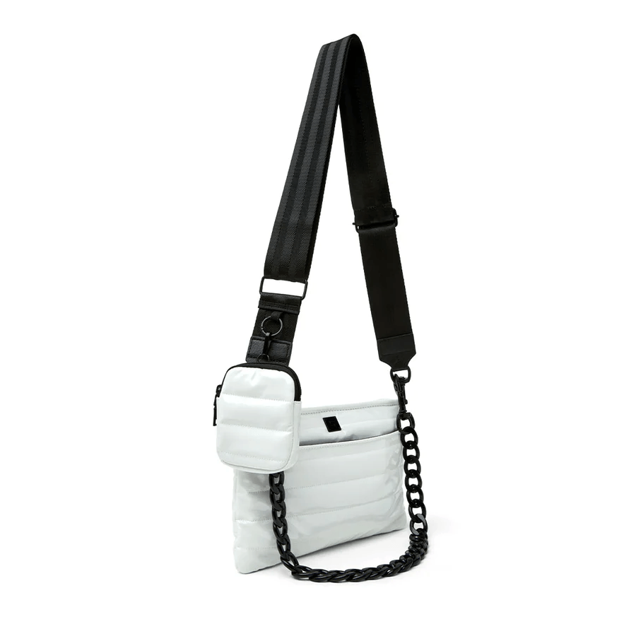 Downtown Crossbody Bag- White Patent