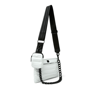 Downtown Crossbody Bag- White Patent