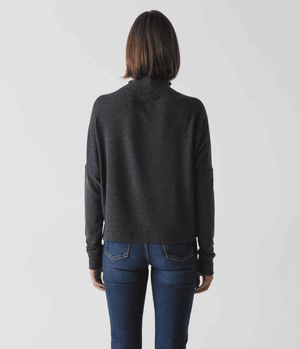 Frida Mock Neck Top-Charcoal