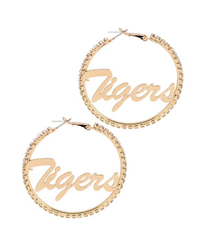 Tiger Pave Metal Hoops-Gold