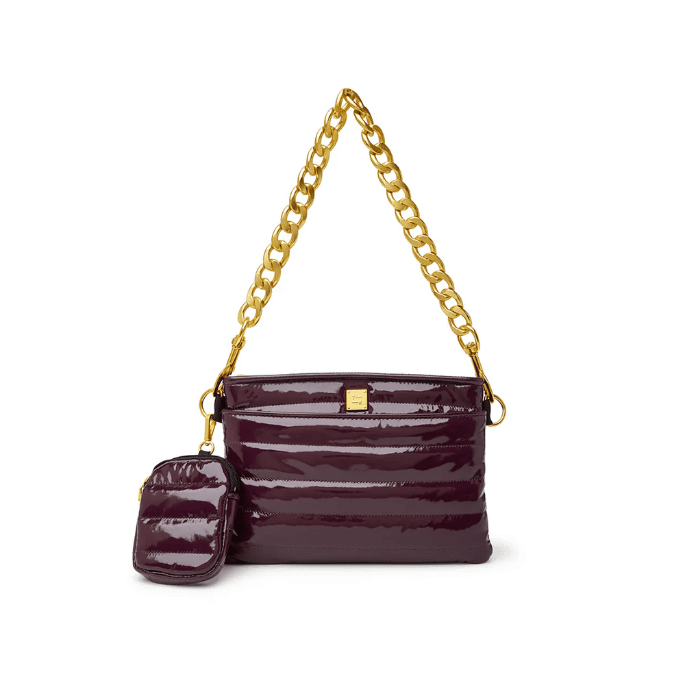 Downtown Crossbody Bag- Aubergine Patent