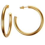 Clara Hoop Earrings 1.4" -Gold