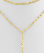 Snake Chain Dual Necklace-Gold