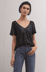 Marbella Sequin Top-Black