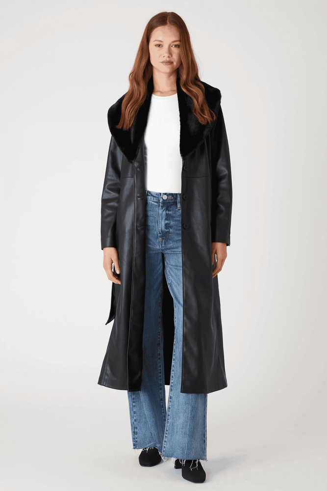 Late Night Feels Trench Coat-Black