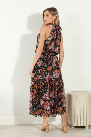 Chiffon Halter Maxi-Alexia