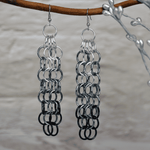 Long Mesh Chain Statement Earrings-Industrial