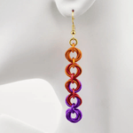 Knotted Metal 5 Knot Earrings-Sunset FINAL SALE