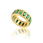 Peyton Emerald Band Ring-Gold