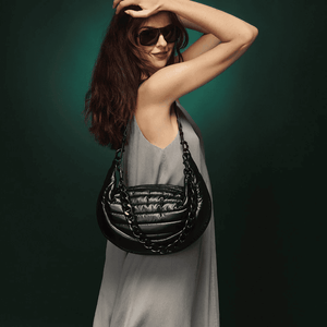 Elton Hobo Cross Body-Pearl Black w Black