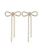 Ribbon Chain Earrings-Gold