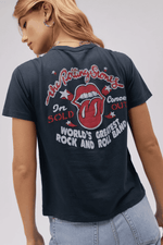 Rolling Stones 78 US Tour Ringer Tee- Vintage Black