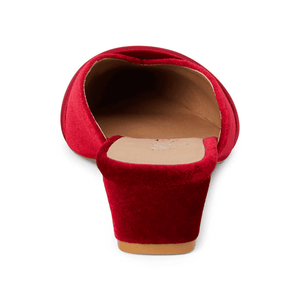 Kellan Velvet Mules-Red