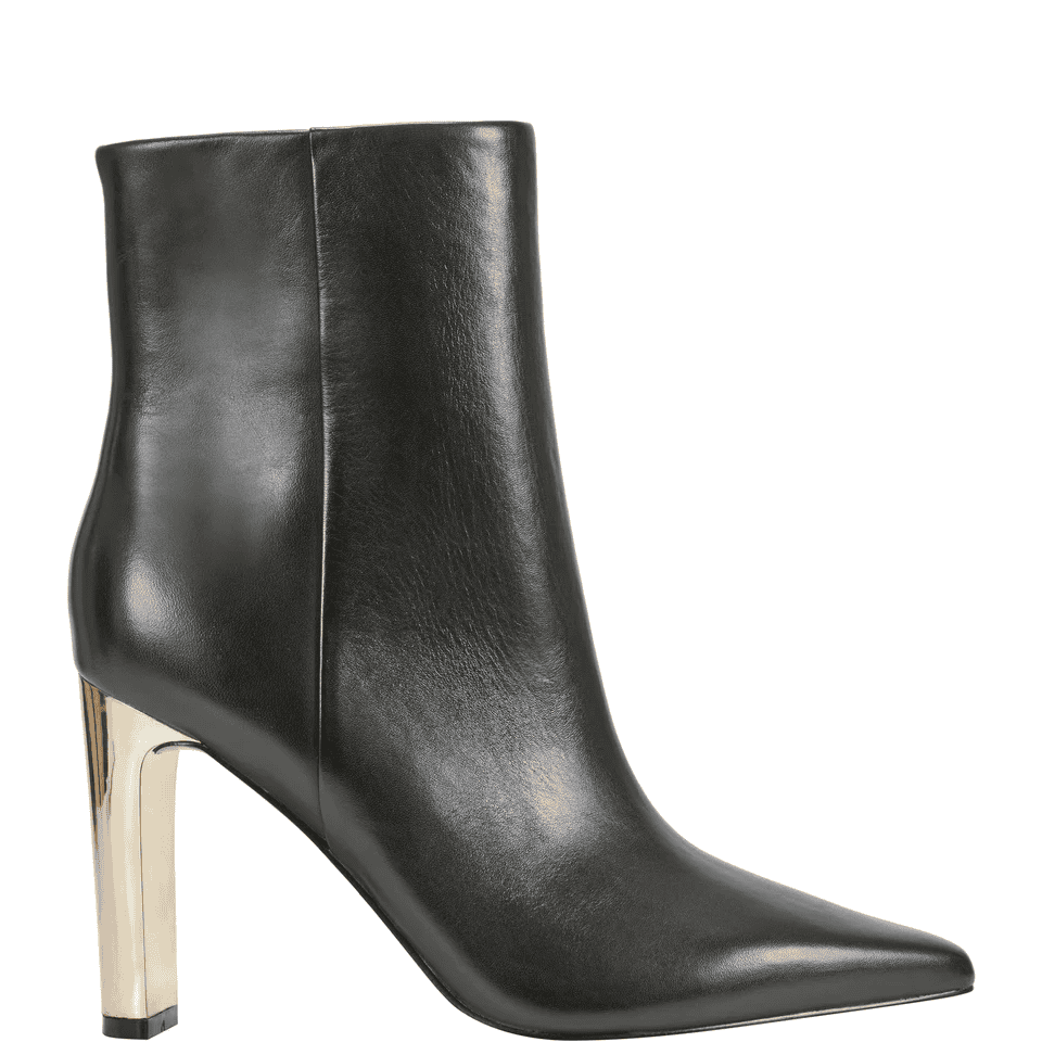 Talyna Bootie-Black Leather /Gold