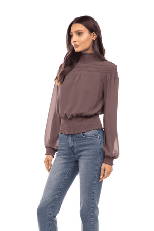 Smocked Yoke Blouse-Taro