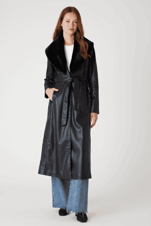 Late Night Feels Trench Coat-Black