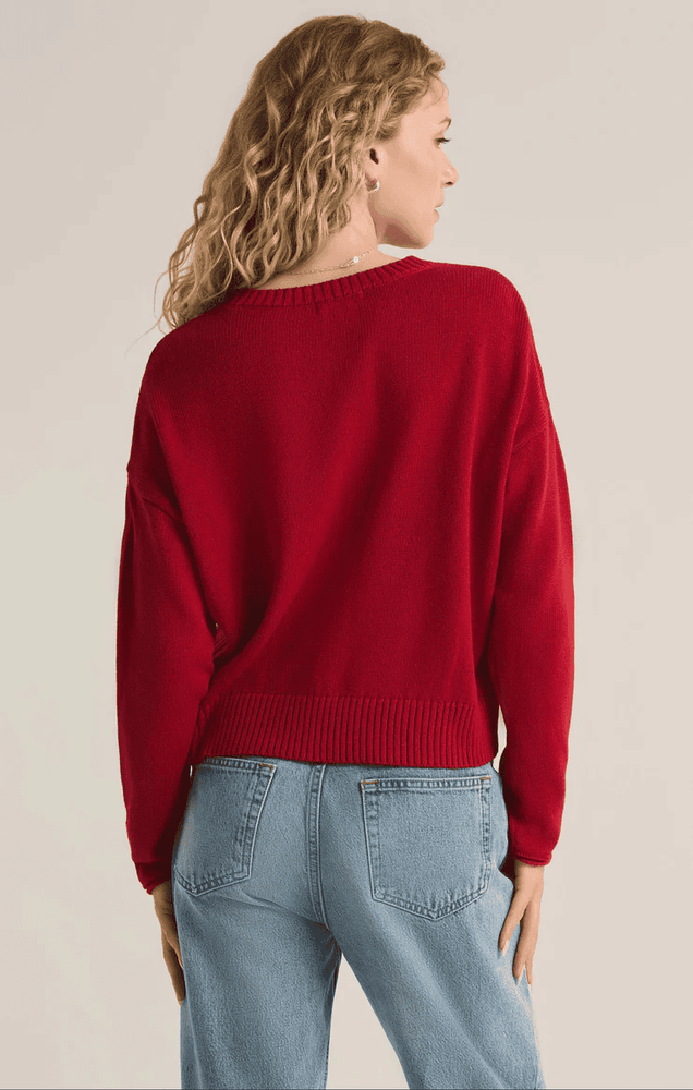 Sienna Merry Sweater-Haute Red