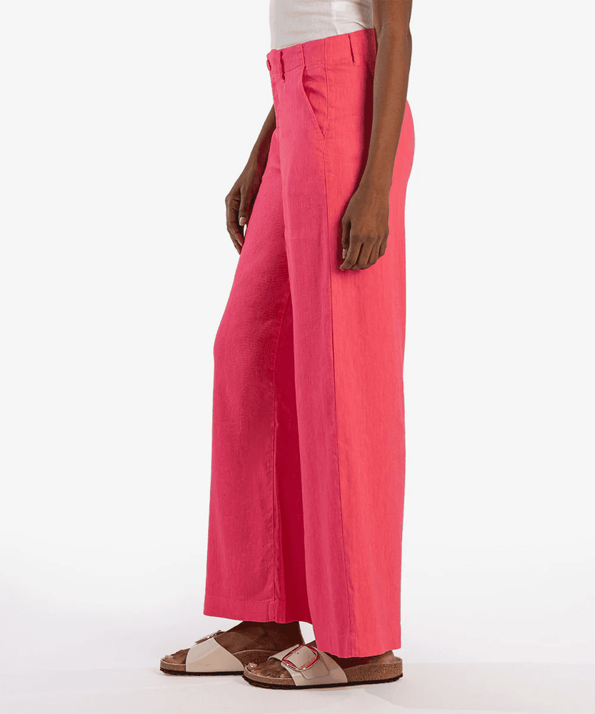 The Brick Red High Waisted Pleated Flare Pants - Women's High