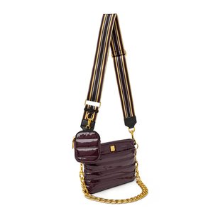 Downtown Crossbody Bag- Aubergine Patent