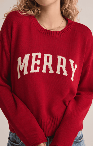 Sienna Merry Sweater-Haute Red