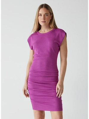 Ricci Power Shoulder Dress-Ultraviolet