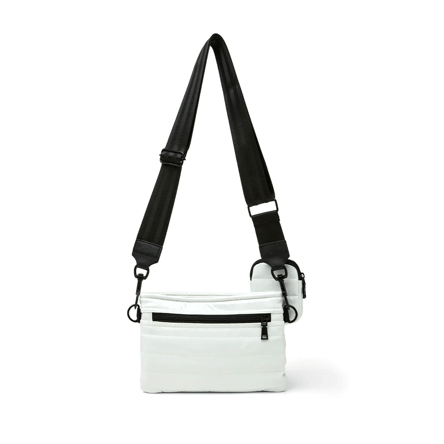 Downtown Crossbody Bag- White Patent