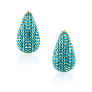 Celine Cz Raindrop Earring-Turquoise