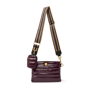 Downtown Crossbody Bag- Aubergine Patent