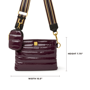 Downtown Crossbody Bag- Aubergine Patent