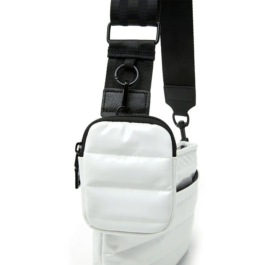 Downtown Crossbody Bag- White Patent