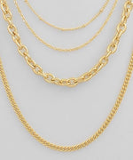 Multi Layer Metal Necklace-Gold
