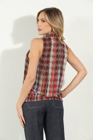Smocked Sleeveless Top-Zak
