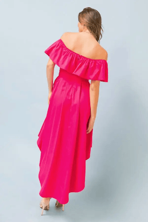Hi Lo Dress-Fuchsia