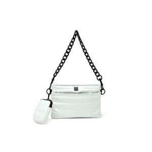 Downtown Crossbody Bag- White Patent