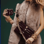 Downtown Crossbody Bag- Aubergine Patent