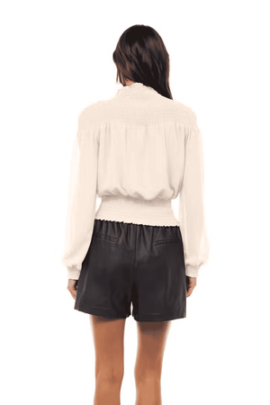 Smocked Yoke Blouse-Papyrus