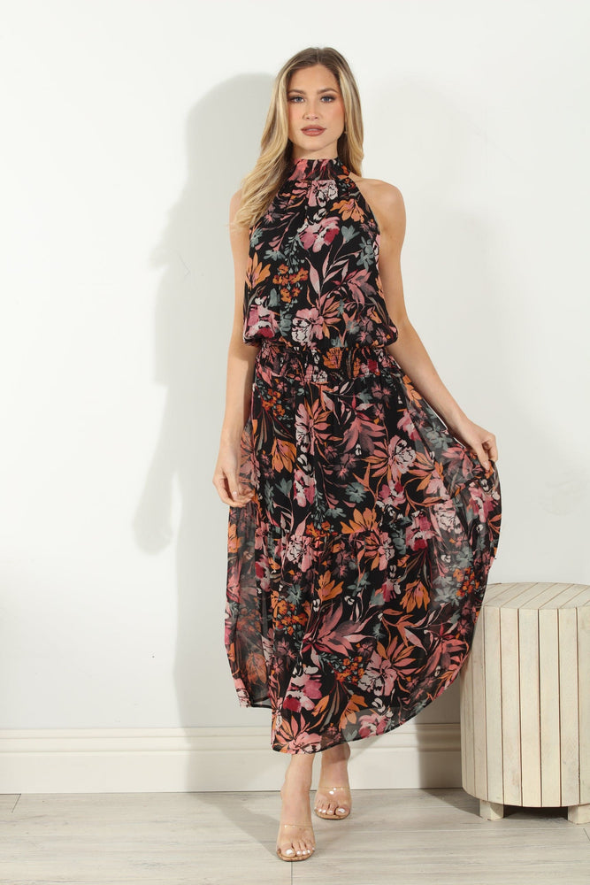 Chiffon Halter Maxi-Alexia