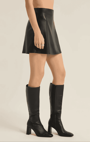 Ciera Faux Leather Mini Skirt-Black