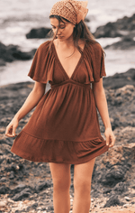 Winona Knit Mini Dress-Dark Rosewood