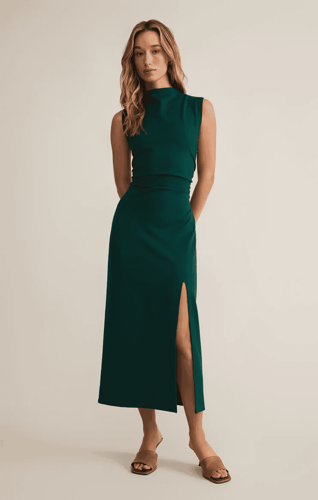 Tamara Midi Dress- Evergreen