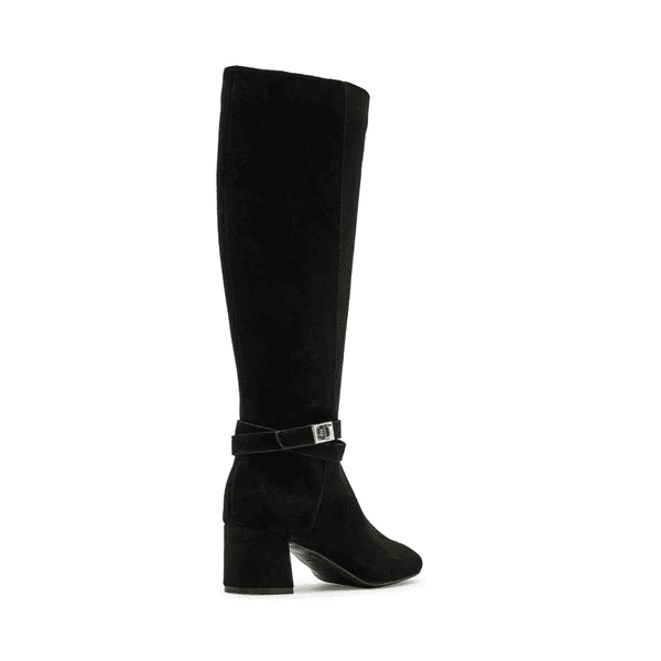 Ashley Waterproof Knee High Boot-Black Suede