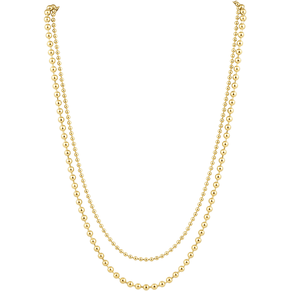 Beaded Double Necklace-Gold