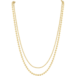 Beaded Double Necklace-Gold