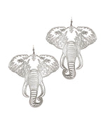 Filigree Elephant Earrings- Rhodium