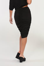 Venezia Shirred Skirt - Black