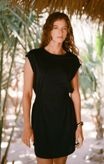 Rowan Textured Mini Dress-Black