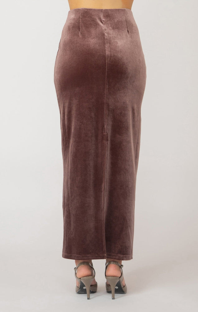 Velvet Maxi Skirt-Chestnut