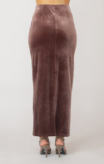 Velvet Maxi Skirt-Chestnut