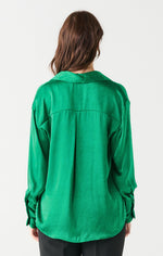 Solid Button Up-Emerald